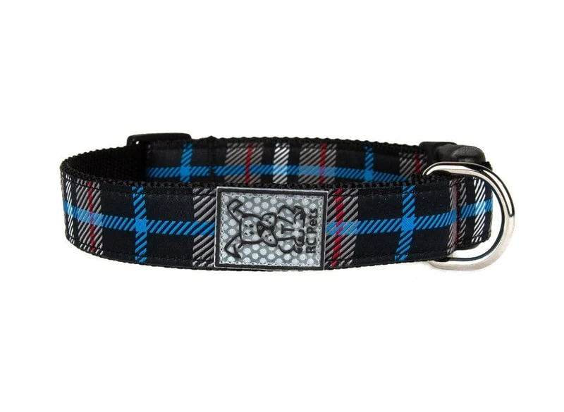 Clip Collar Para Perros Modelo Black Twill Plaid