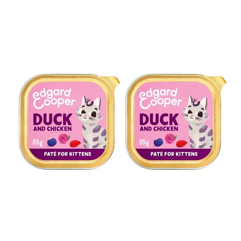 Edgard & Cooper Wet Cat Food Kitten 16X85G Frango ao ar livre, embalagem de 2