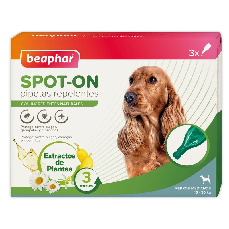 Beaphar Pipetas Repulsivas Antiparasitarias Perro Med, 3x2 ml