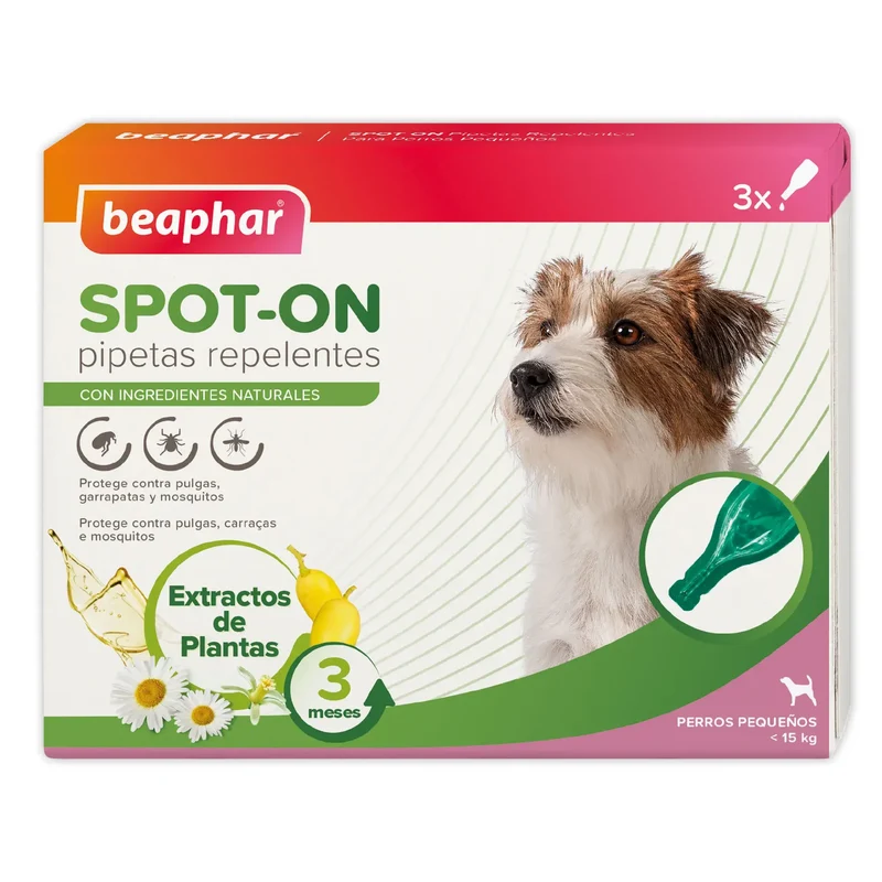 Beaphar Pipetas Repulsivas Antiparasitarias Perro Peq, 3x1 ml