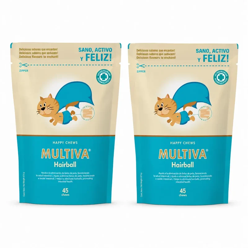 Multiva Vetnova Multiva Hairball, 45 Chews, Snack Para Gatos , pack 2