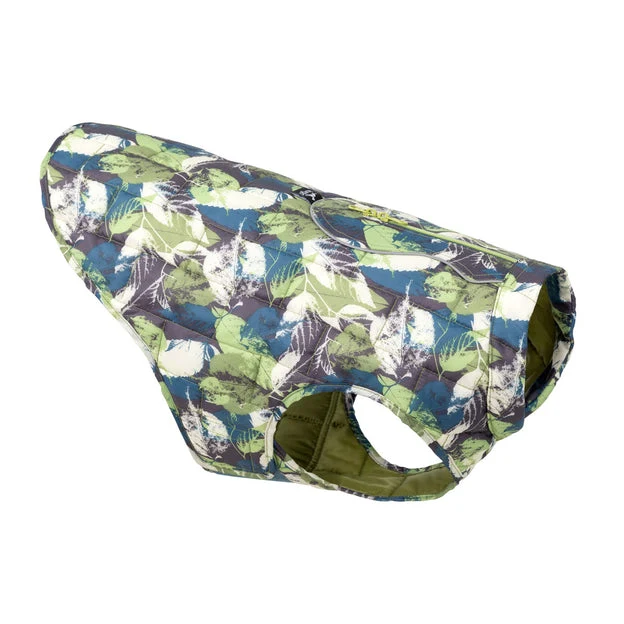Chamarra Reversible Impermeable para Perro Hojas Secas / Verde Olivo