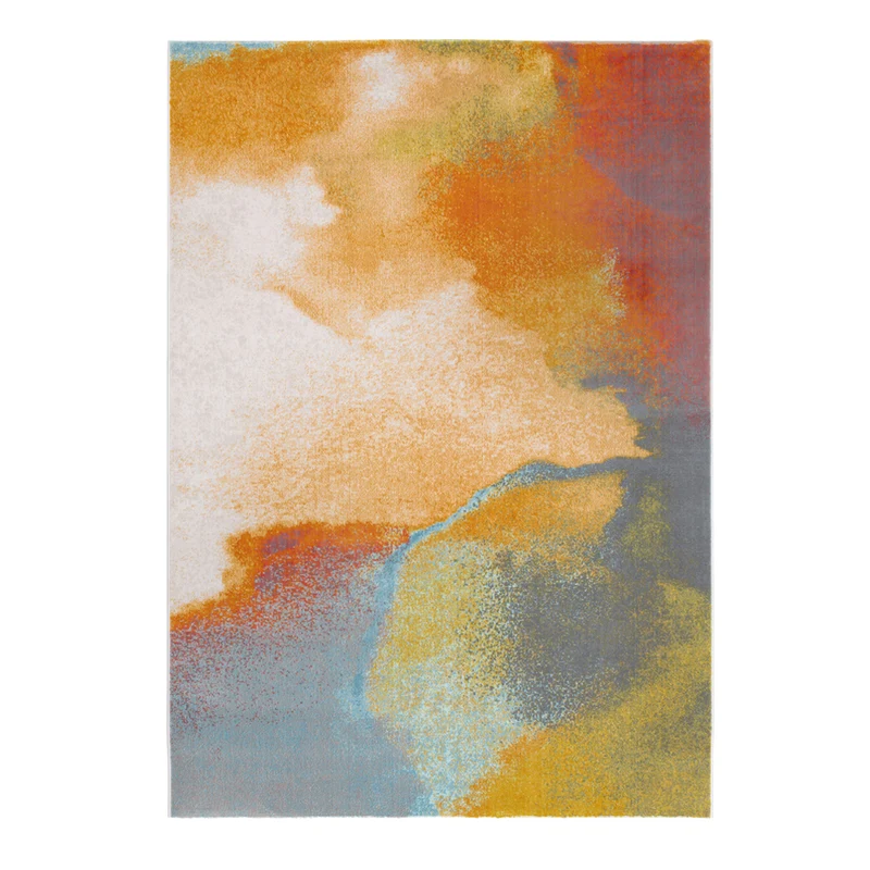 Tapete multicolor naranja con diseño que simula la acuarela de estilo moderno y elegante (Prisma 473221-AK991)