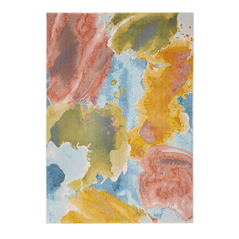 Tapete multicolor con un diseño que simula la acuarela de estilo moderno y elegante (Prisma 473173-AK990)