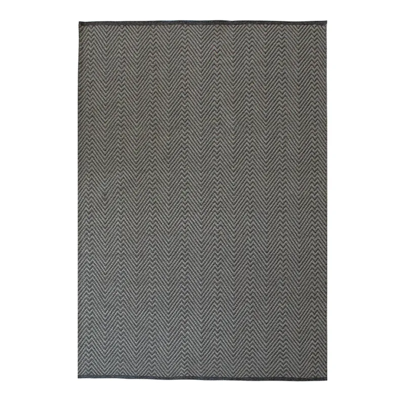 Tapete gris con diseño de Zigzag, texturizado, de estilo artesanal (Hadis P0525-370)