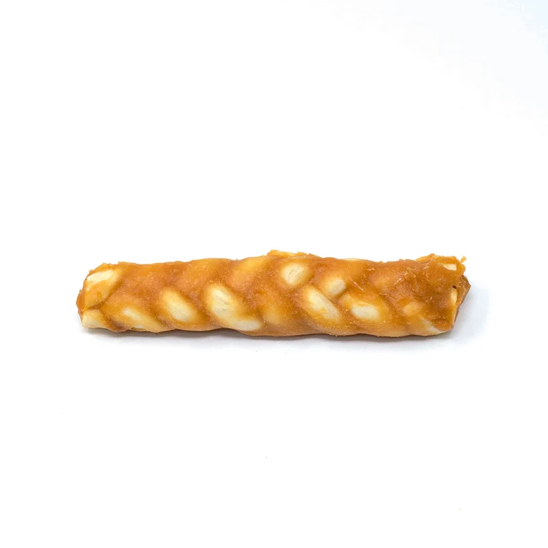 Trenza de colágeno con salmón 12cm