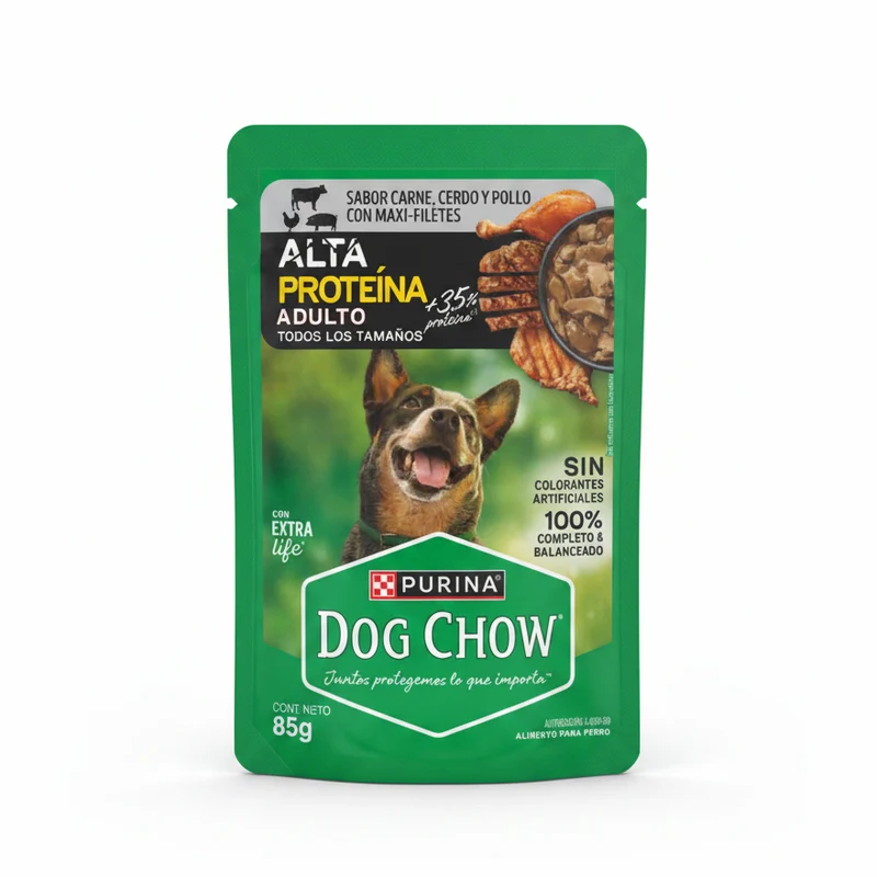 Dog Chow Pouch Adulto Alta Proteína 85 g