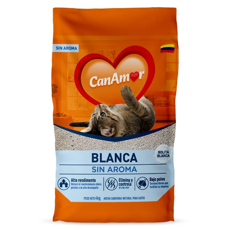 CanAmor Arena Sanitaria Blanca para Gatos