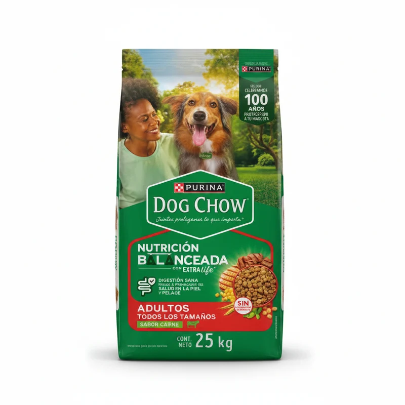 Dog Chow Adultos Nutrición Balanceada Sabor Carne 25 Kg