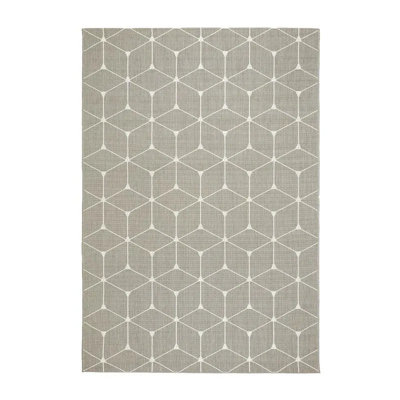 Tapete beige con diseño geométrico y textura que genera un estilo artesanal (Essenza 48721-686)