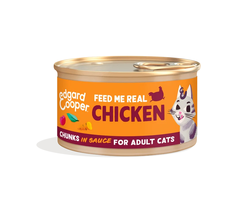 Edgard & Cooper Trocitos de Pollo de corral en salsa con arándanos, salvia y cúrcuma - 85g