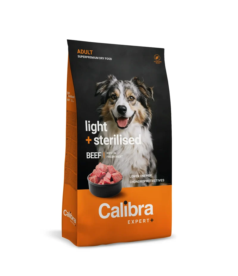 Calibra Dog Expert+ Adult Light & Sterilised Ternera Pienso 12Kg