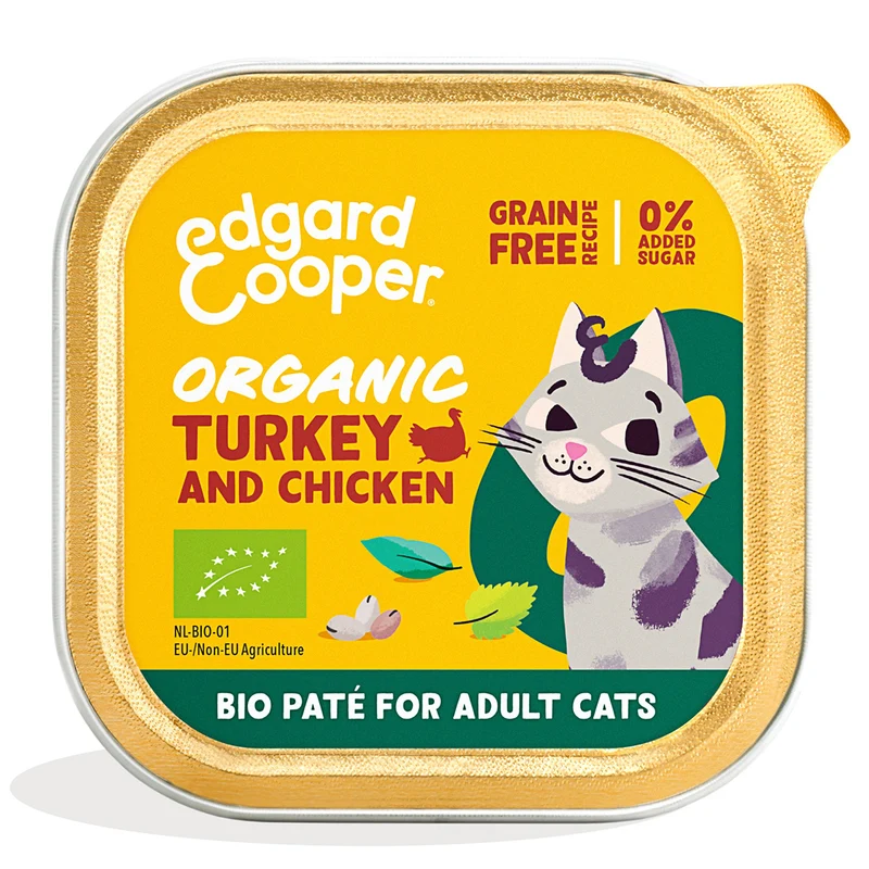 Paté ecológico de pavo para gato adulto Edgard & Cooper 85 g