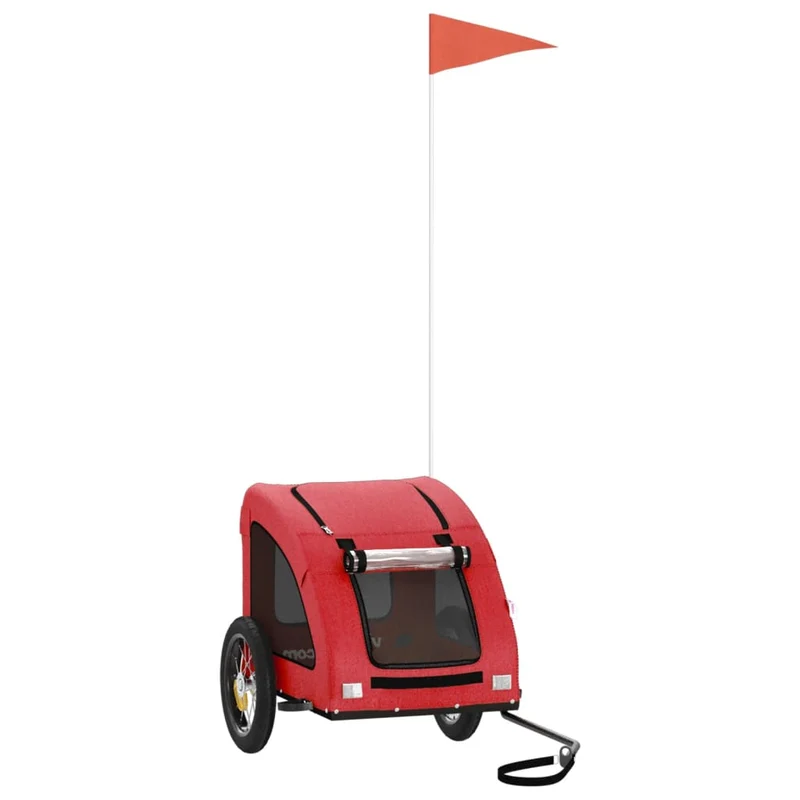 Remolque De Bicicleta Mascotas Hierro Tela Oxford Rojo