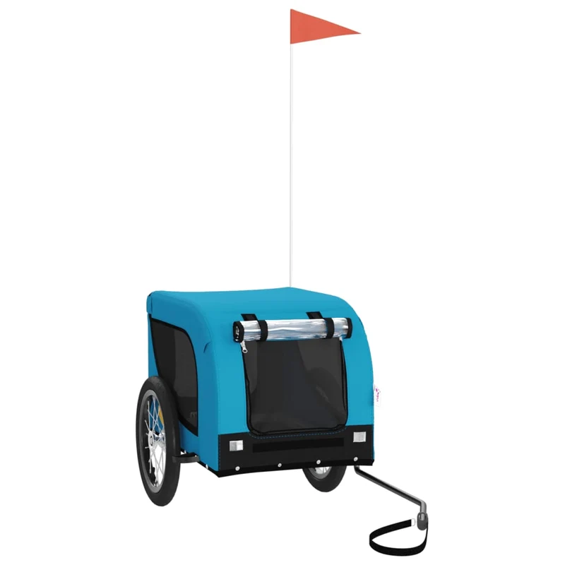 Remolque De Bicicleta Mascotas Hierro Tela Oxford Azul Negro