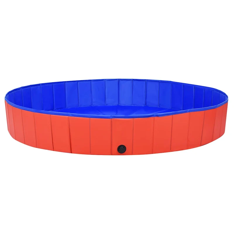 Piscina Para Perros Plegable Pvc Rojo 200x30 Cm