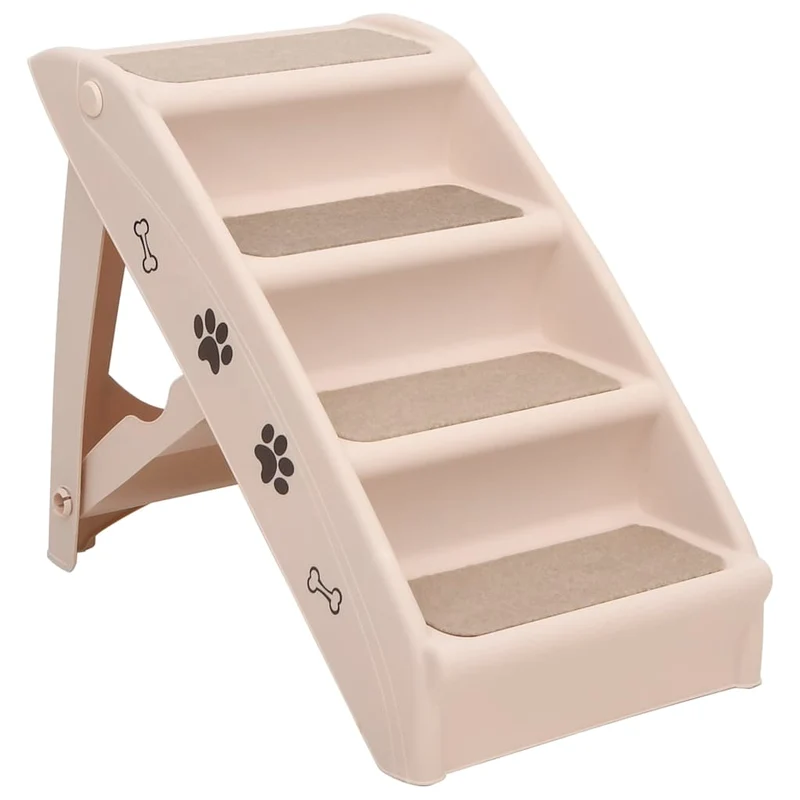 Escalera Plegable Para Perros Crema 62x40x49,5 Cm