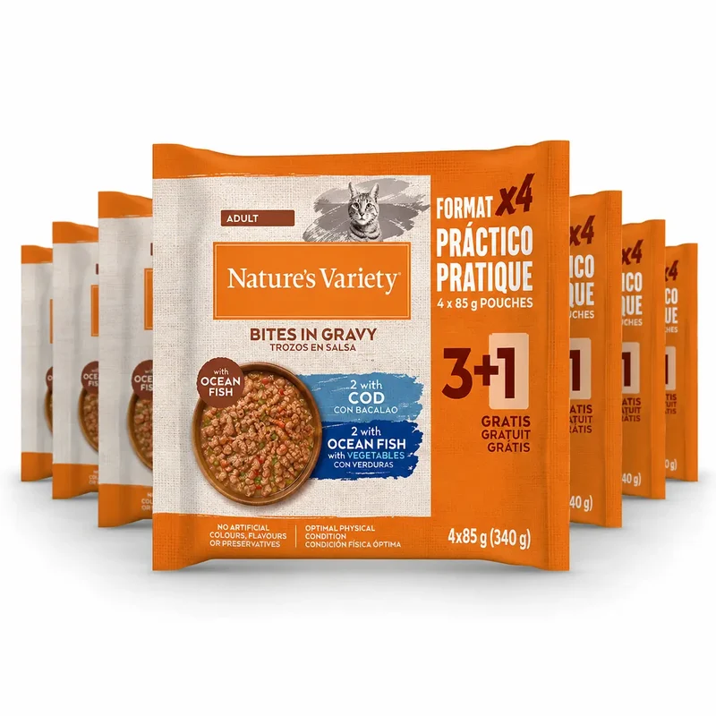 Nature'S Variety Comida Húmeda Para Gatos, Con Bacalao, Single Serve, 11 x 340 gr