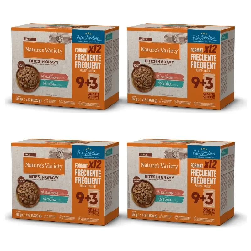 Nature'S Variety Comida Húmida para Gatos, com Salmão e Atum, Embalagem Individual, 4 x 1,02 kg