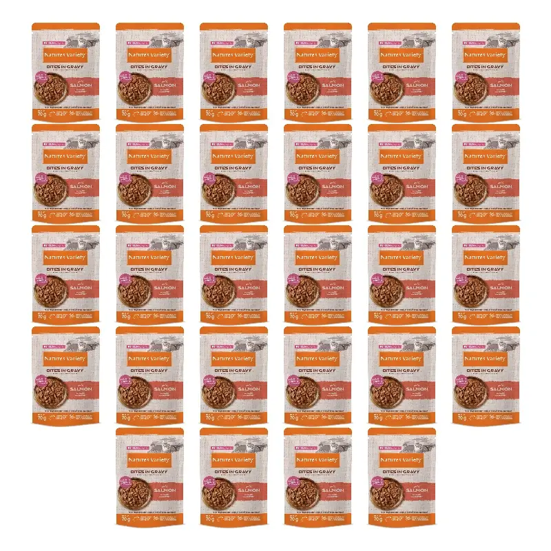 Nature'S Variety Comida Húmida para Gatos, com Salmão, Embalagem Individual, 28 x 70 gr
