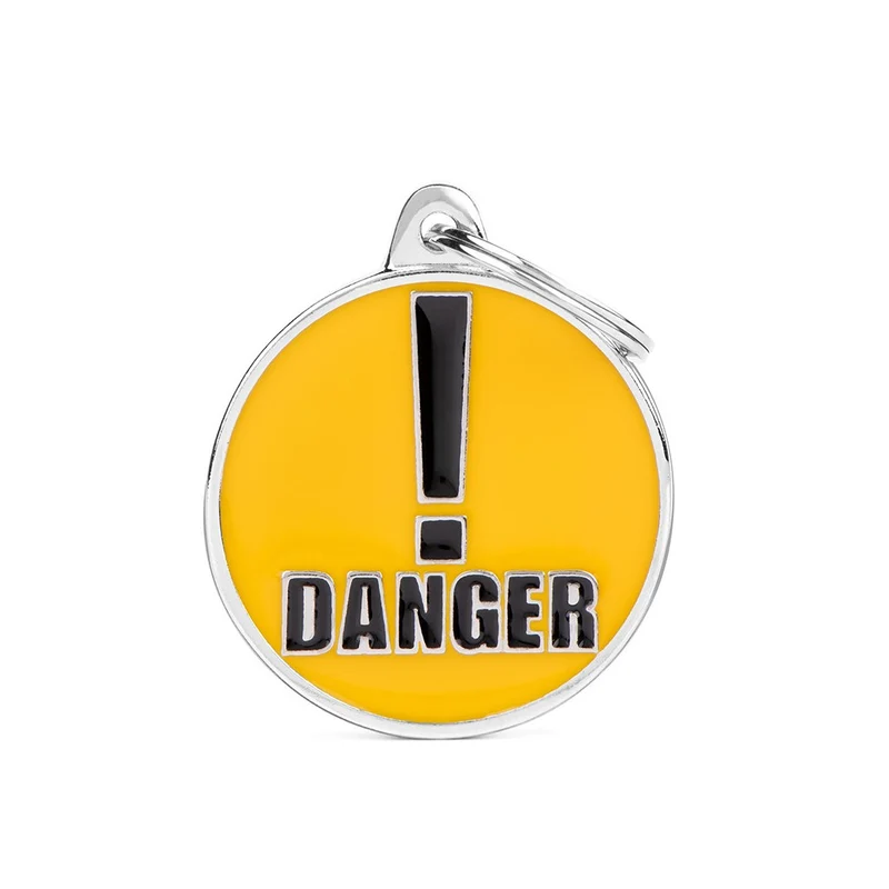 Placa ID en Forma de Redonda Danger para Perros