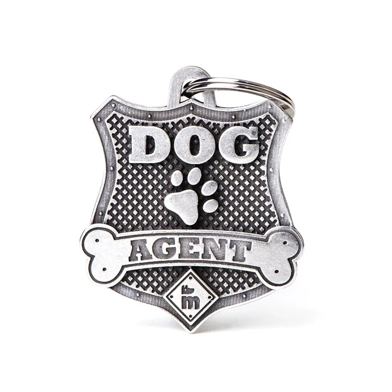 Placa ID Bronx Agente Canino para Perros