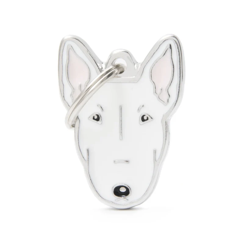 Placa ID en Forma de Bull Terrier para Perros