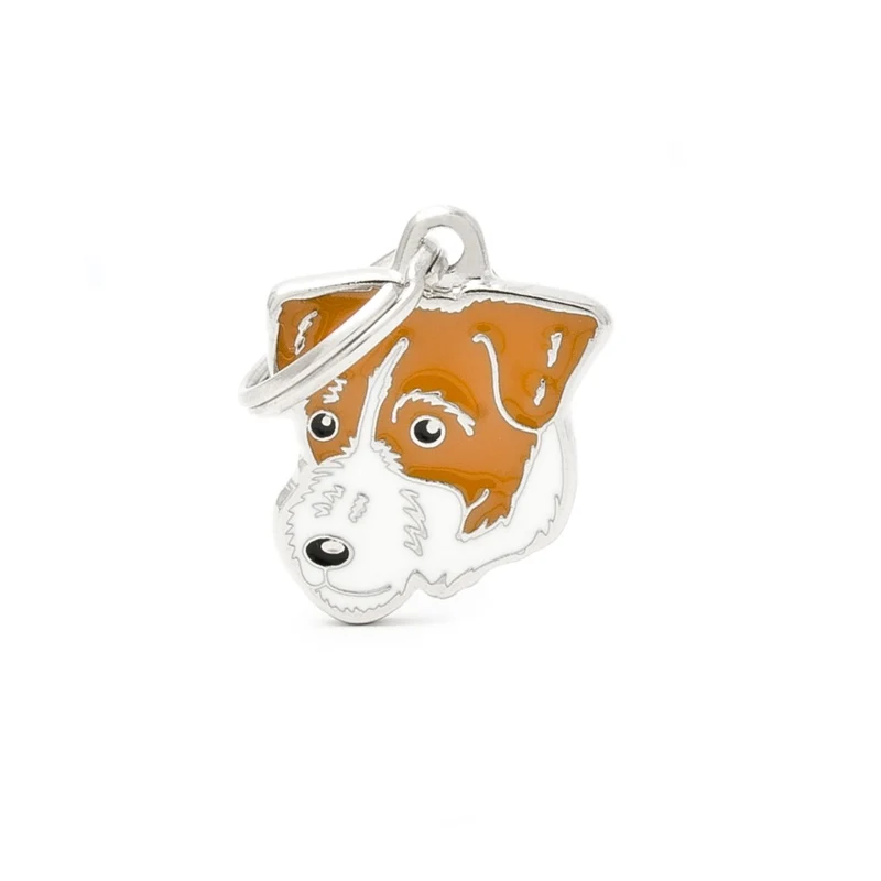 Placa ID en Forma de Jack Russell Pelo de Alambre para Perros