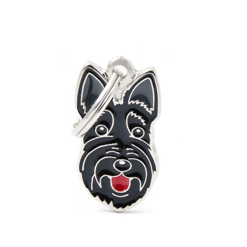 Placa ID en Forma de Terrier Escoces para Perros