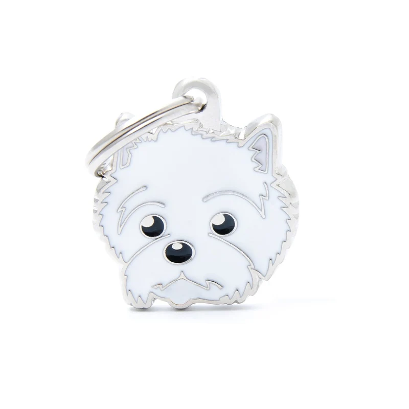 Placa ID en Forma de Westie para Perros