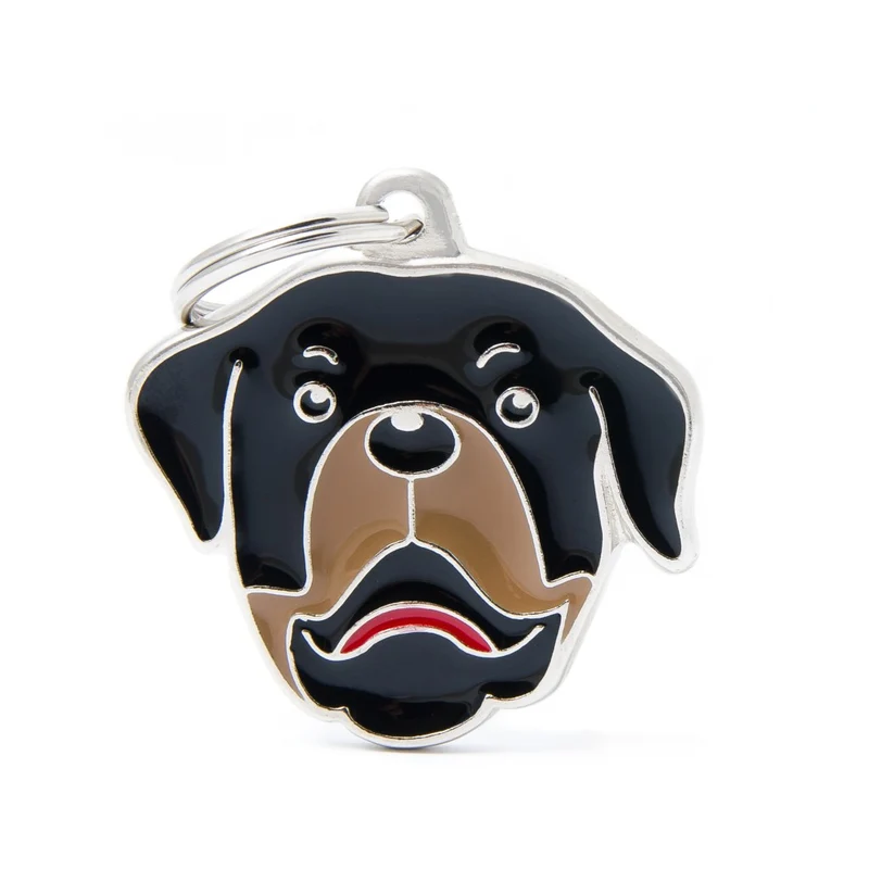Placa ID en Forma de Rottweiler para Perros