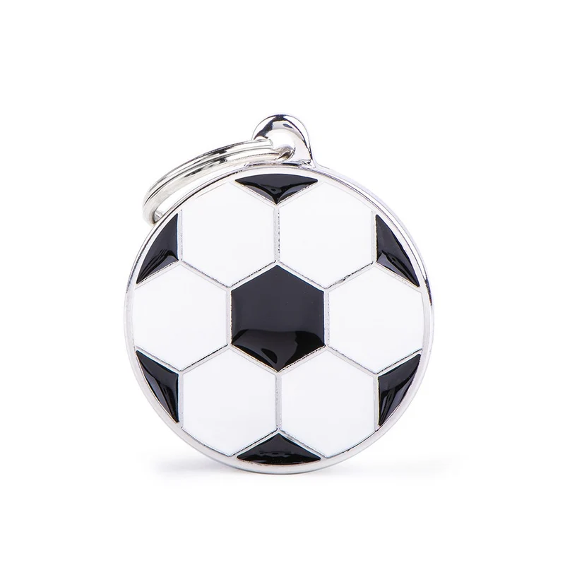 Placa ID en Forma de Balon de Futbol Grande para Perros