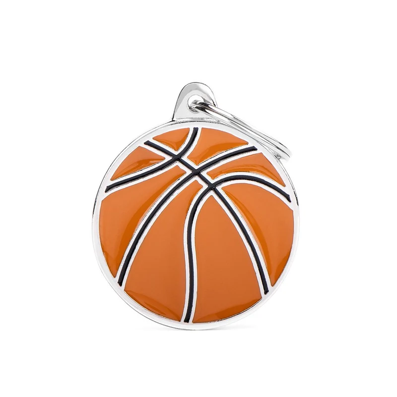 Placa ID en Forma de Balon de Basketball para Perros