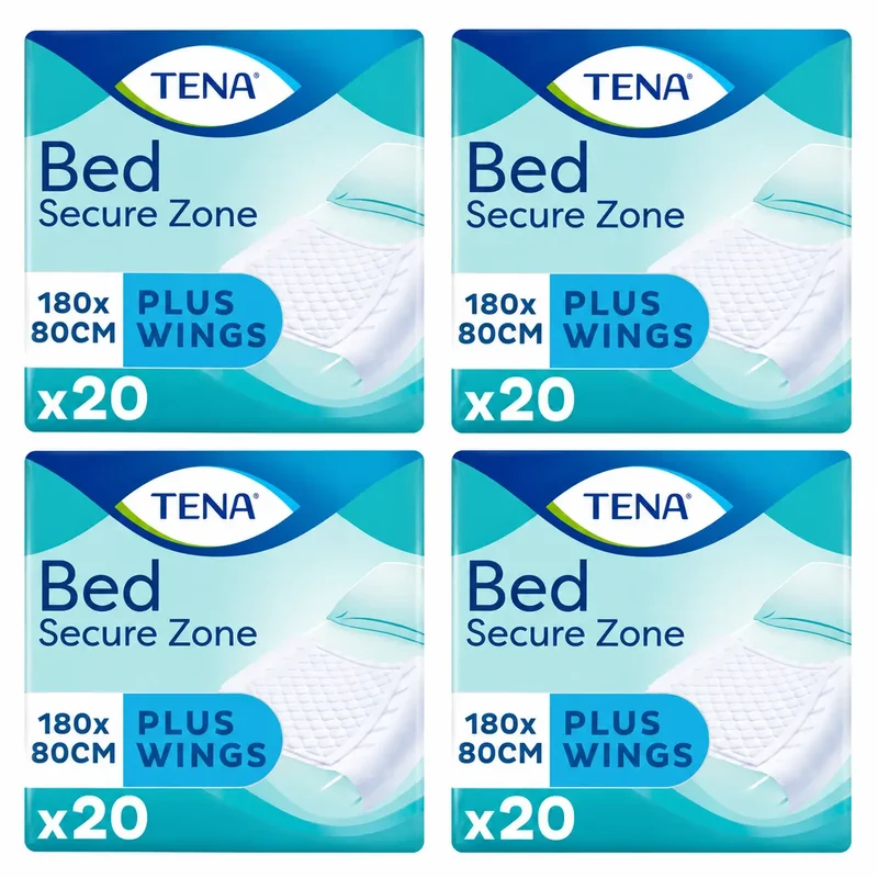Tena Protetor de Cama Bed Plus 80 X 180, 20 unidades, embalagem 4