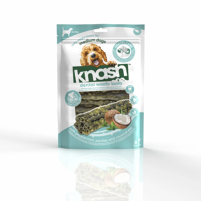 Knash Snack Dental Barritas De Menta Y Coco Para Perro M 2 Boslas X 7 Uds