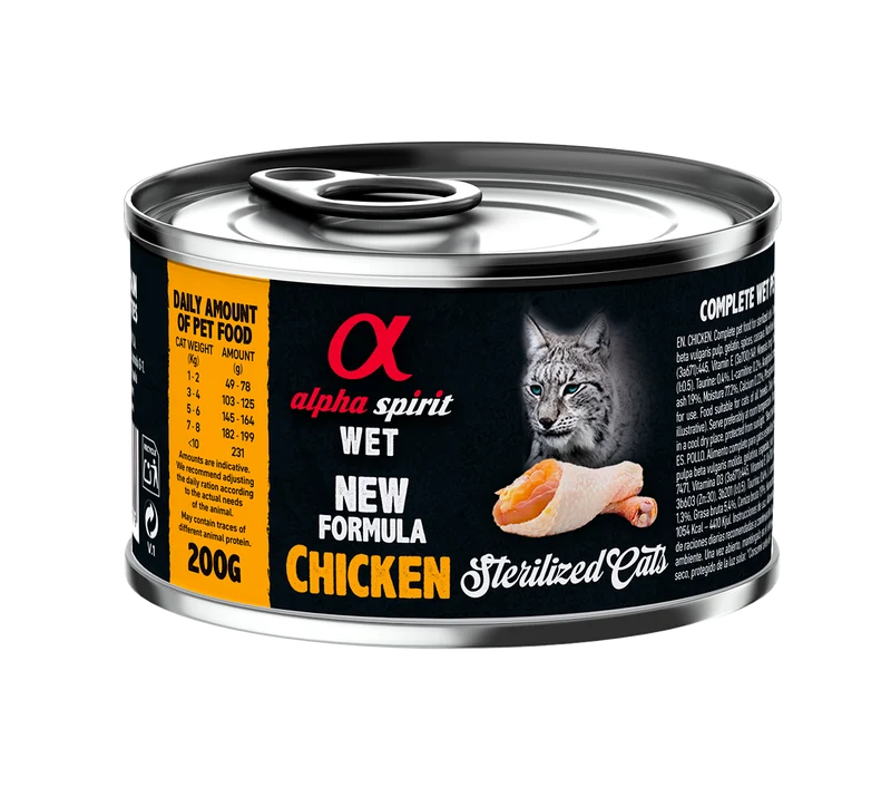 Alpha Spirit Lata De Pollo Para Gatos Esterilizados | Monoproteica
