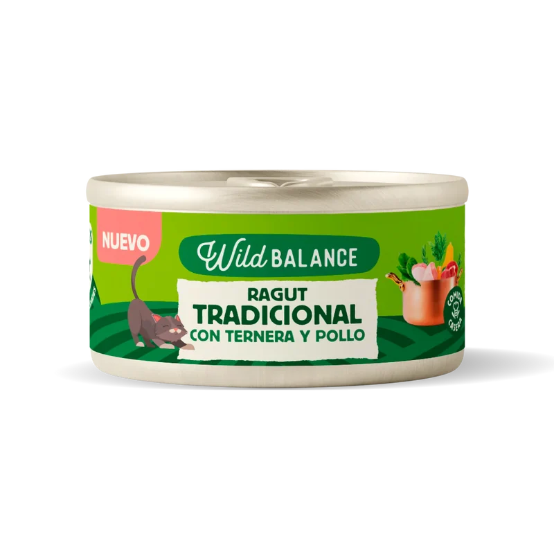 Lata Ragout Tradicional Ternera y Pollo | Gatos Wild Balance