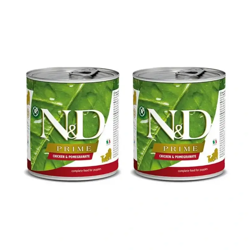 Farmina N&D Dog Puppy Prime Chicken Boxed 6X285Gr, Alimento húmido para cachorros, embalagem de 2
