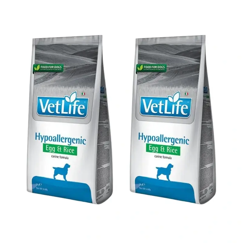 Farmina Vet Life Dog Hypoallergenic Huevo 2Kg, Pienso Para Perros, Pack De 2