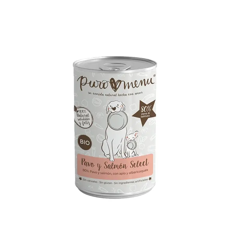 Puromenu Pavo Y Salmón Select Bio , 6x400 gr