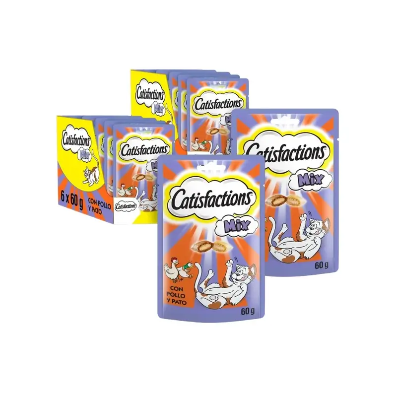Catisfaction Feline Caixa Mista Frango Pato, embalagem de 2, 6X60Gr