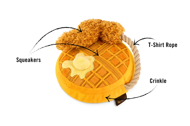 El Pollo y Waffle - Juguete de Peluche para Perros Barking Brunch™ | Pet P.L.A.Y.