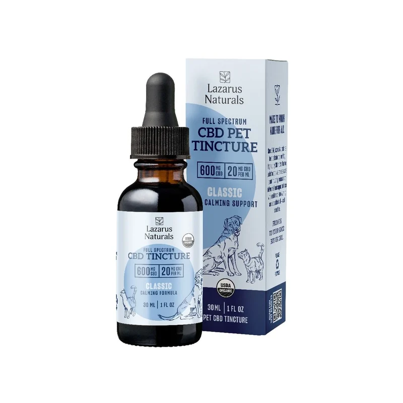 Aceite Relajante de 30 mL con 600 mg de CBD para Perros y Gatos de Lazarus Naturals