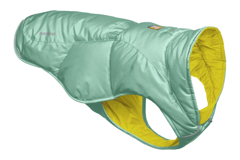 Chamarra para Perros Quinzee™ - Acolchada y Plegable - Verde Piedra (River Rock Green) | Ruffwear®