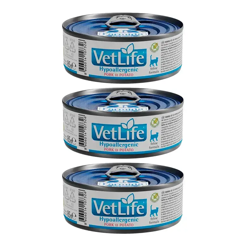 Farmina Vet Life Cat Hypoallergenic Pig, Pack 3 x Box 12X85Gr