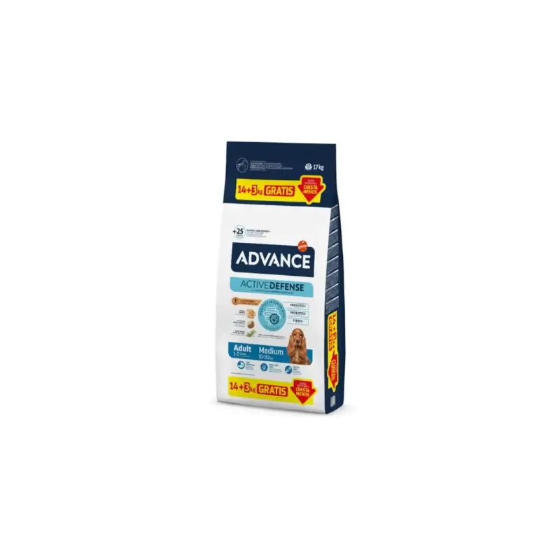 Advance Adult Medium pienso para perros medianos con pollo, 14+3 kg