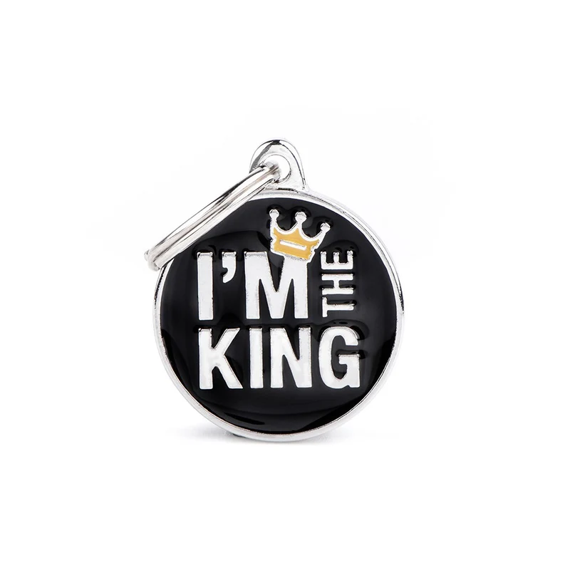 Placa ID Mediana I'm the King para Perros