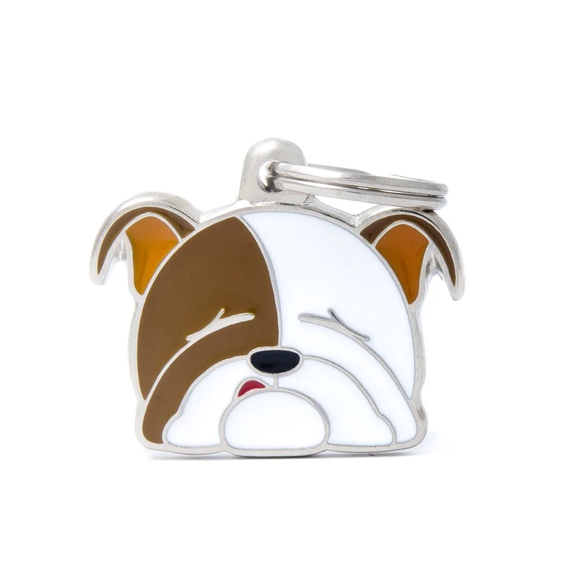 Placa ID en Forma de Bulldog Ingles para Perros