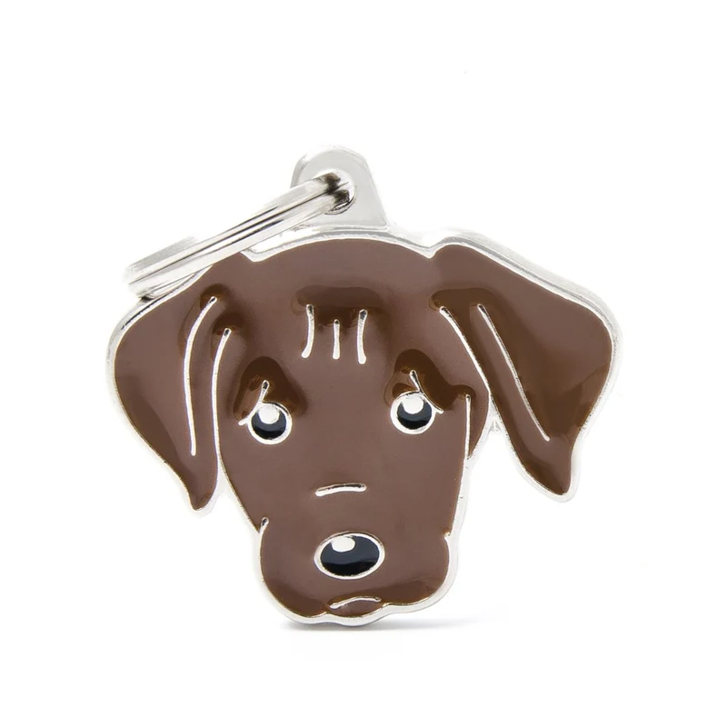Placa ID en Forma de Labrador Cafe para Perros