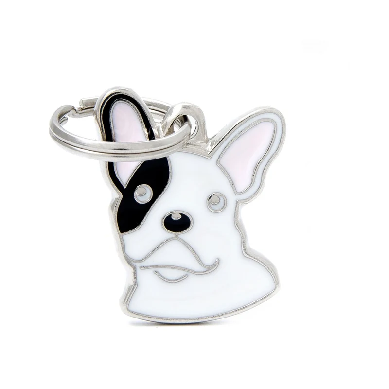 Placa ID en Forma de Bulldog Frances para Perros